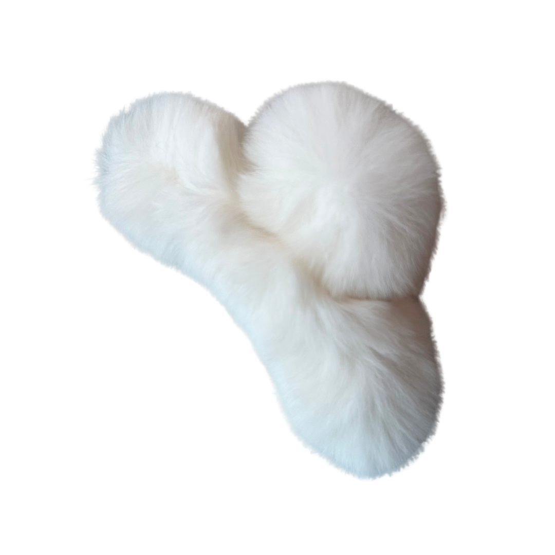 White Fluffy Claw Clip