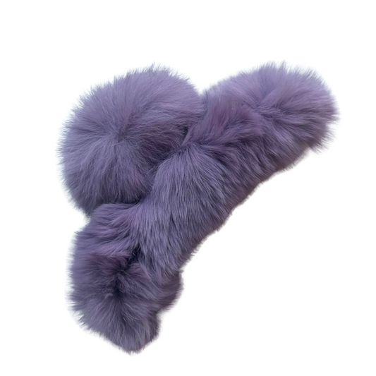 Purple fluffy claw clip